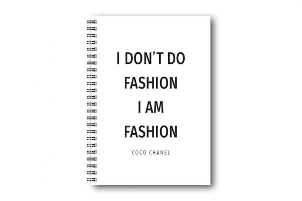 Skrivbok Citat Coco Chanel 600x400