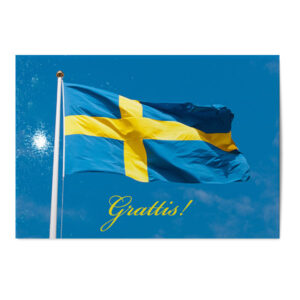 Vykort Grattis Flagga