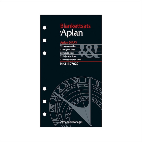 Systemkalender Aplan Diary Blankettsats