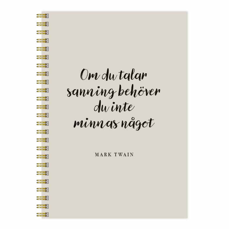 Anteckningsbok A5 Citat Mark Twain framsida