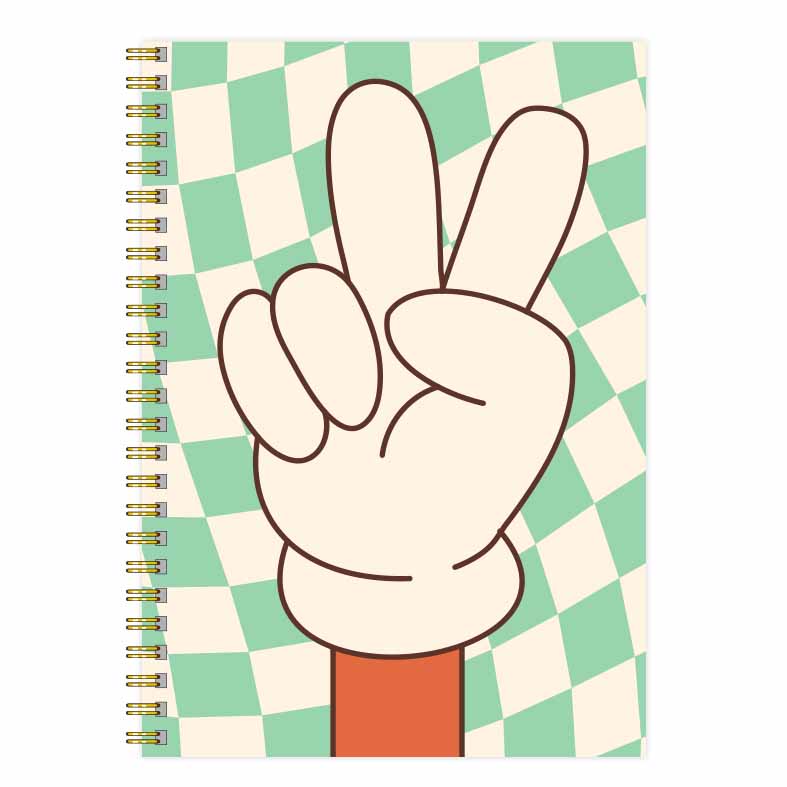 Anteckningsbok A5 Good Vibes Peace framsida Anteckningsbok A5 Good Vibes Peace framsida