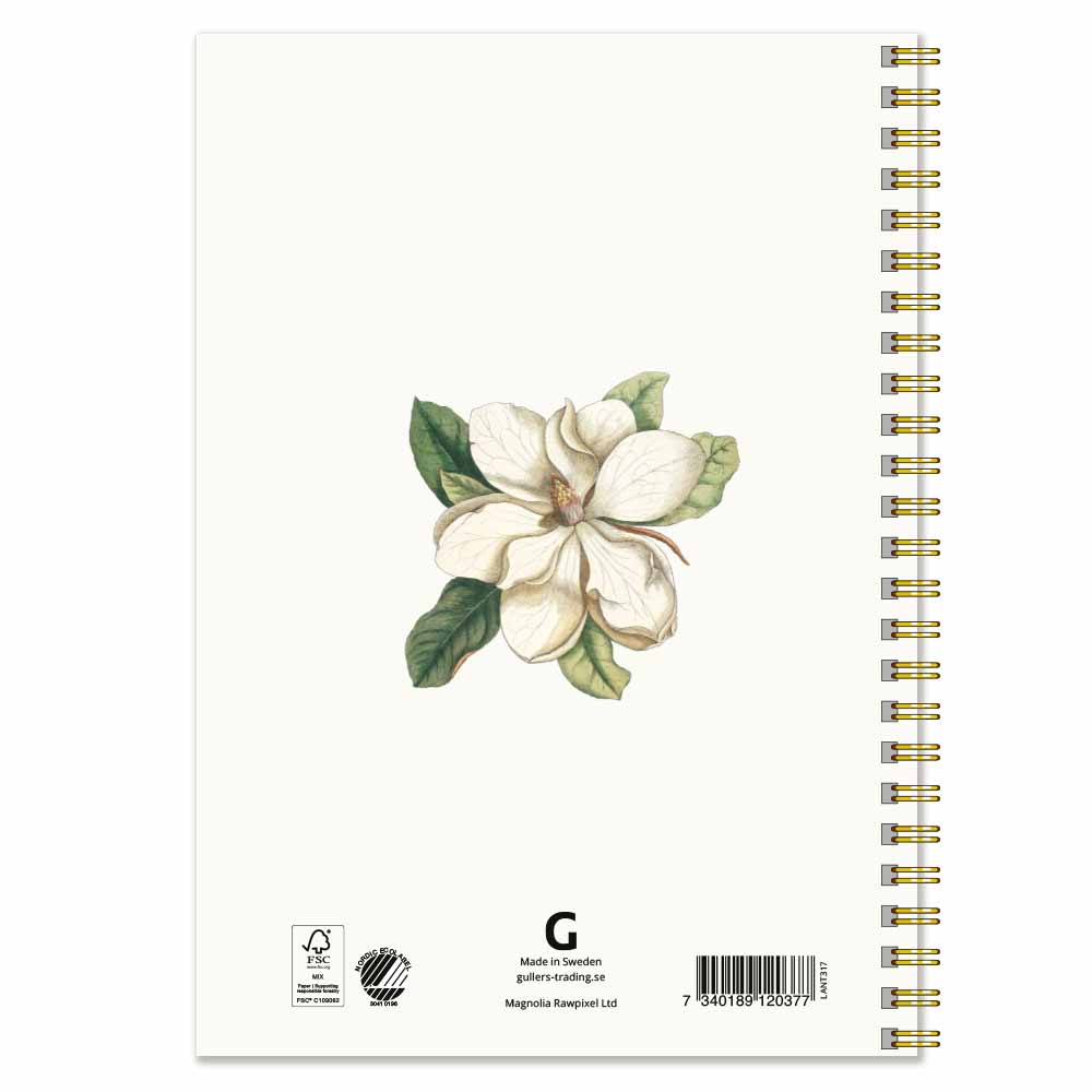 Anteckningsbok A5 Vintage Magnolia baksida