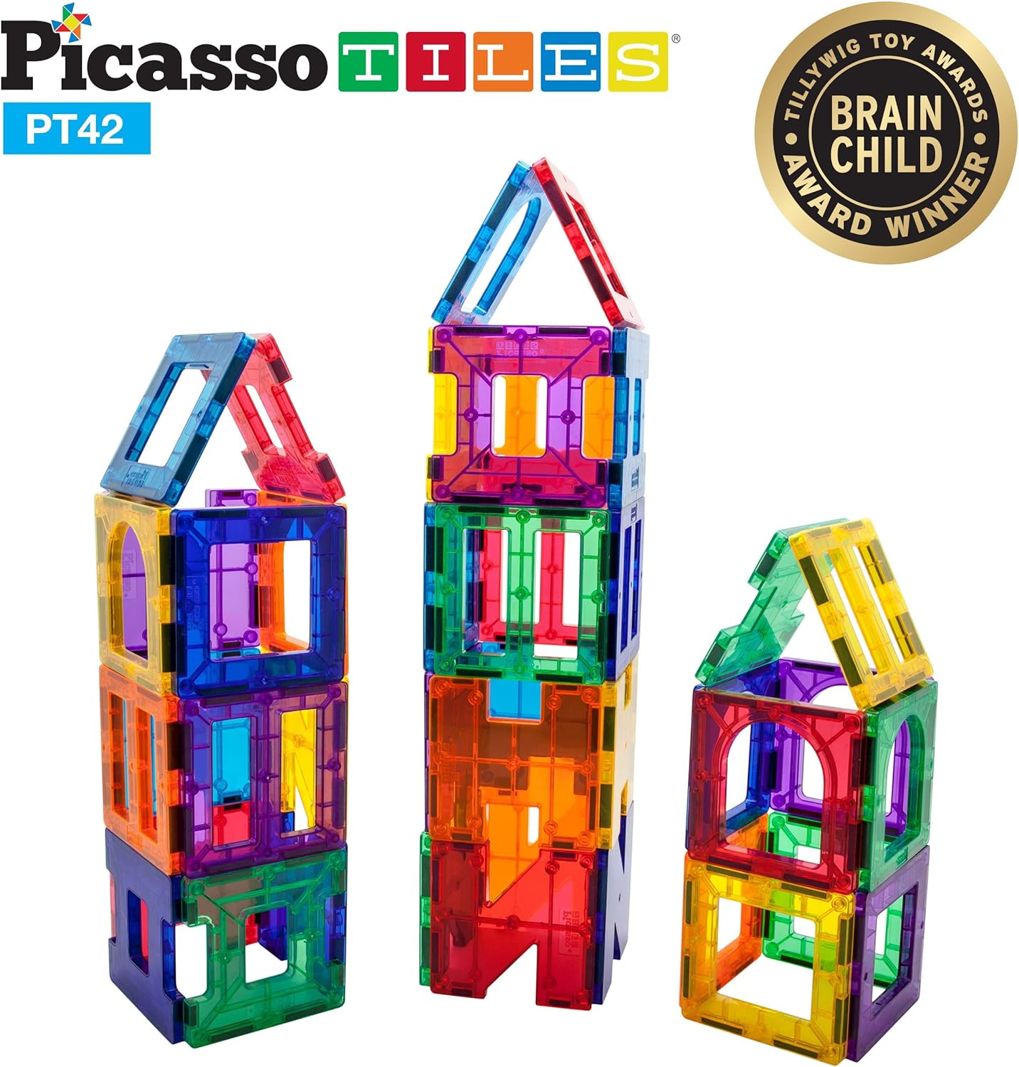 PicassoTiles Magnetiska byggnadsplattor Artistry 42 delar 4