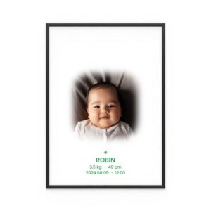 Personlig Doptavla Little Star Grön