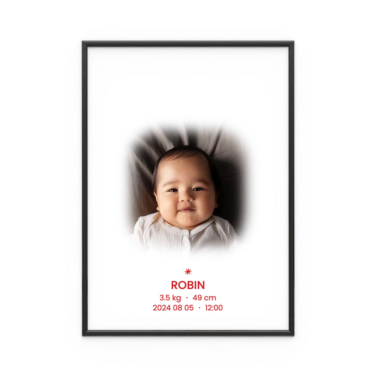 Personlig Doptavla Little Star Röd