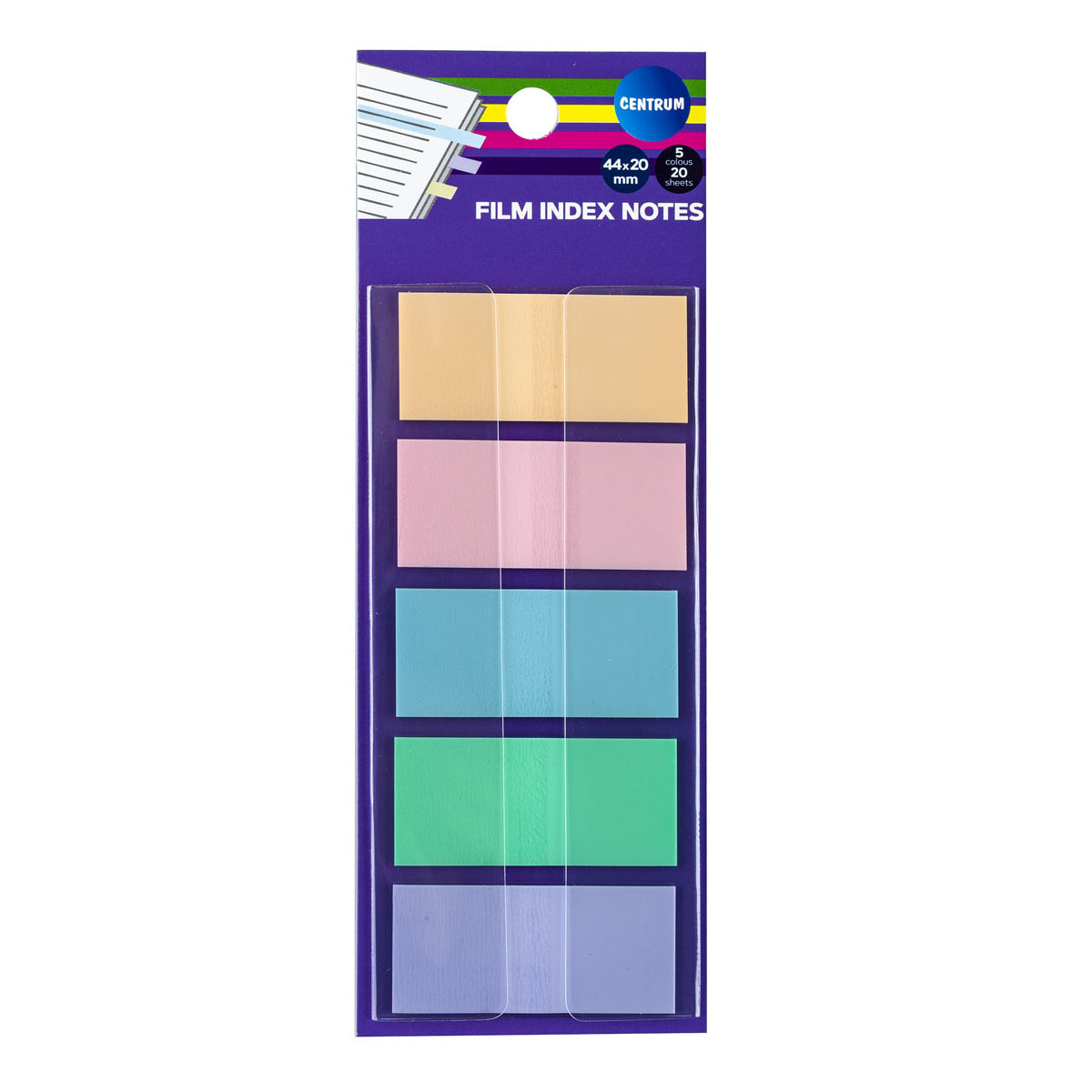 Indexflikar pastell 44x20 5 färger