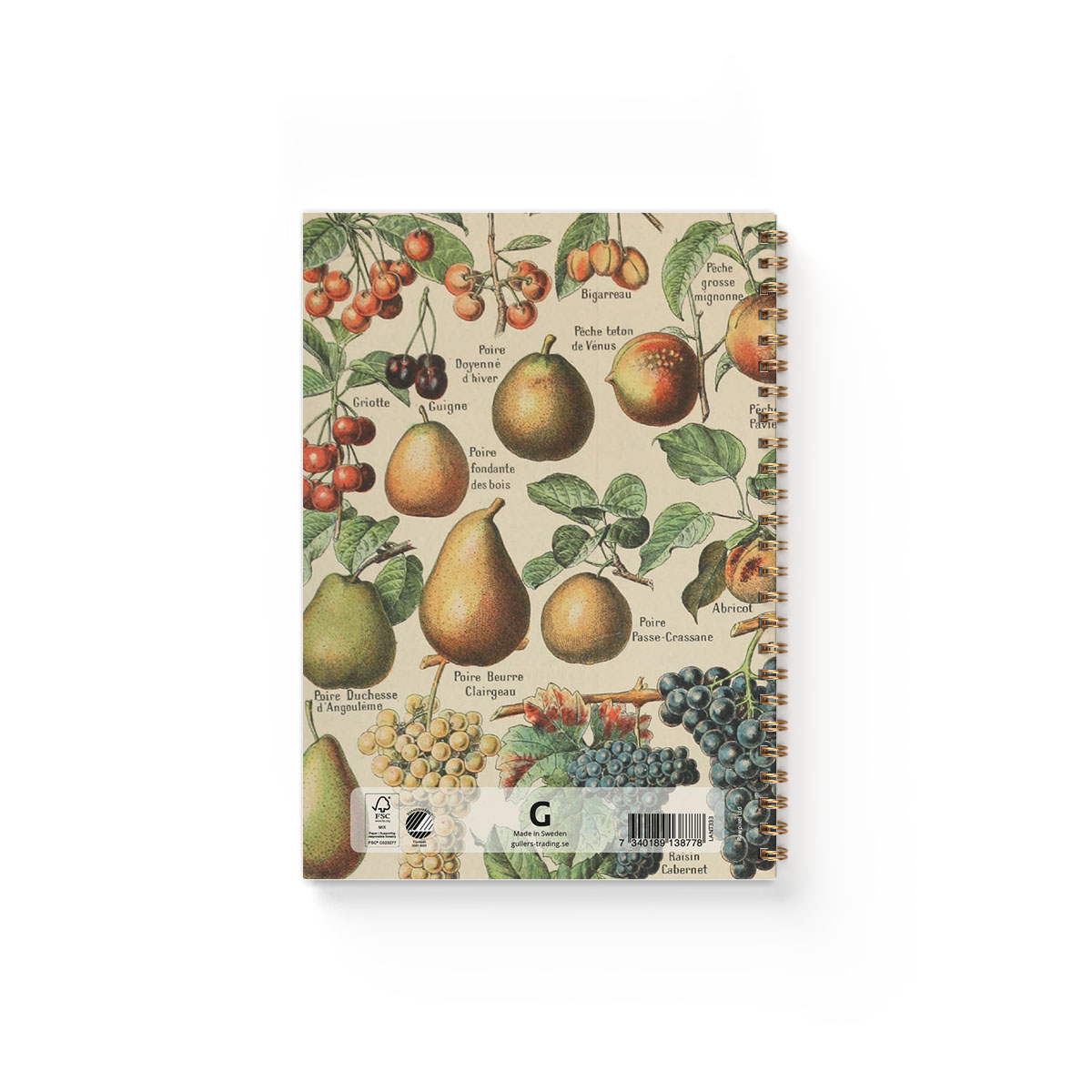 Anteckningsbok A5 Vintage Frukt baksida