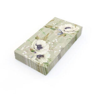Bufféservetter 16p Blommor vita förpackning