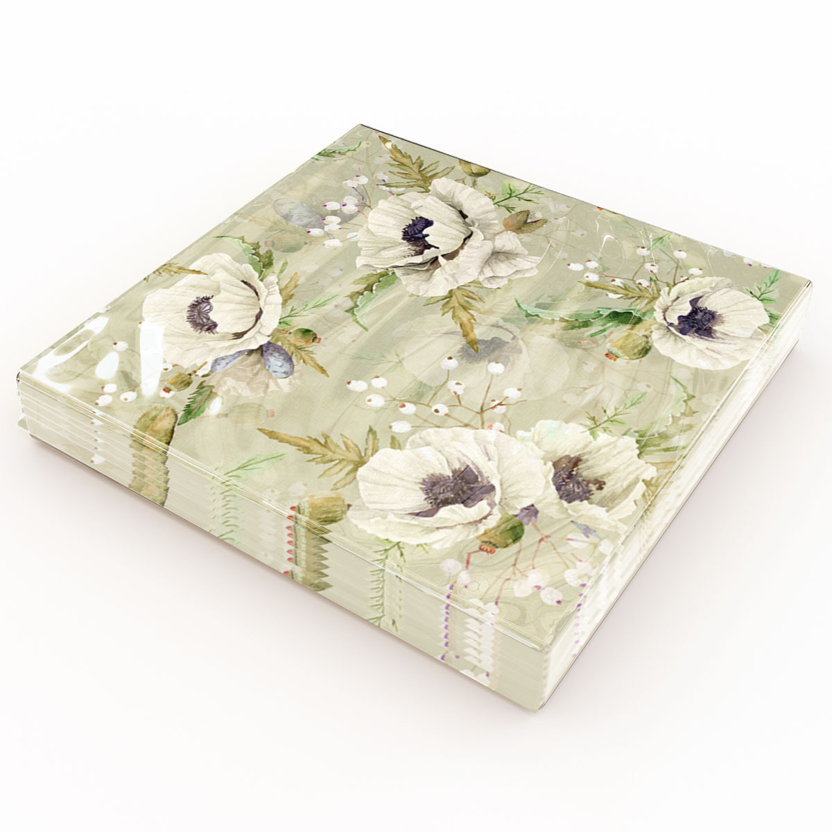 Matservett Blommor vita förpackning
