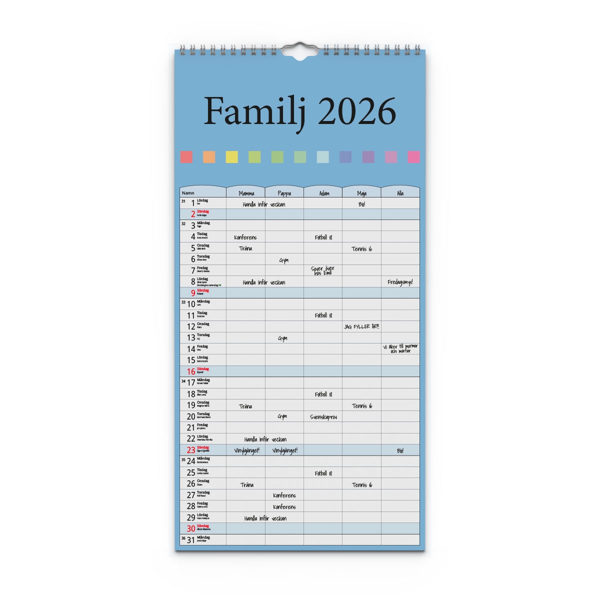 Familjekalender Färg 2026 omslag