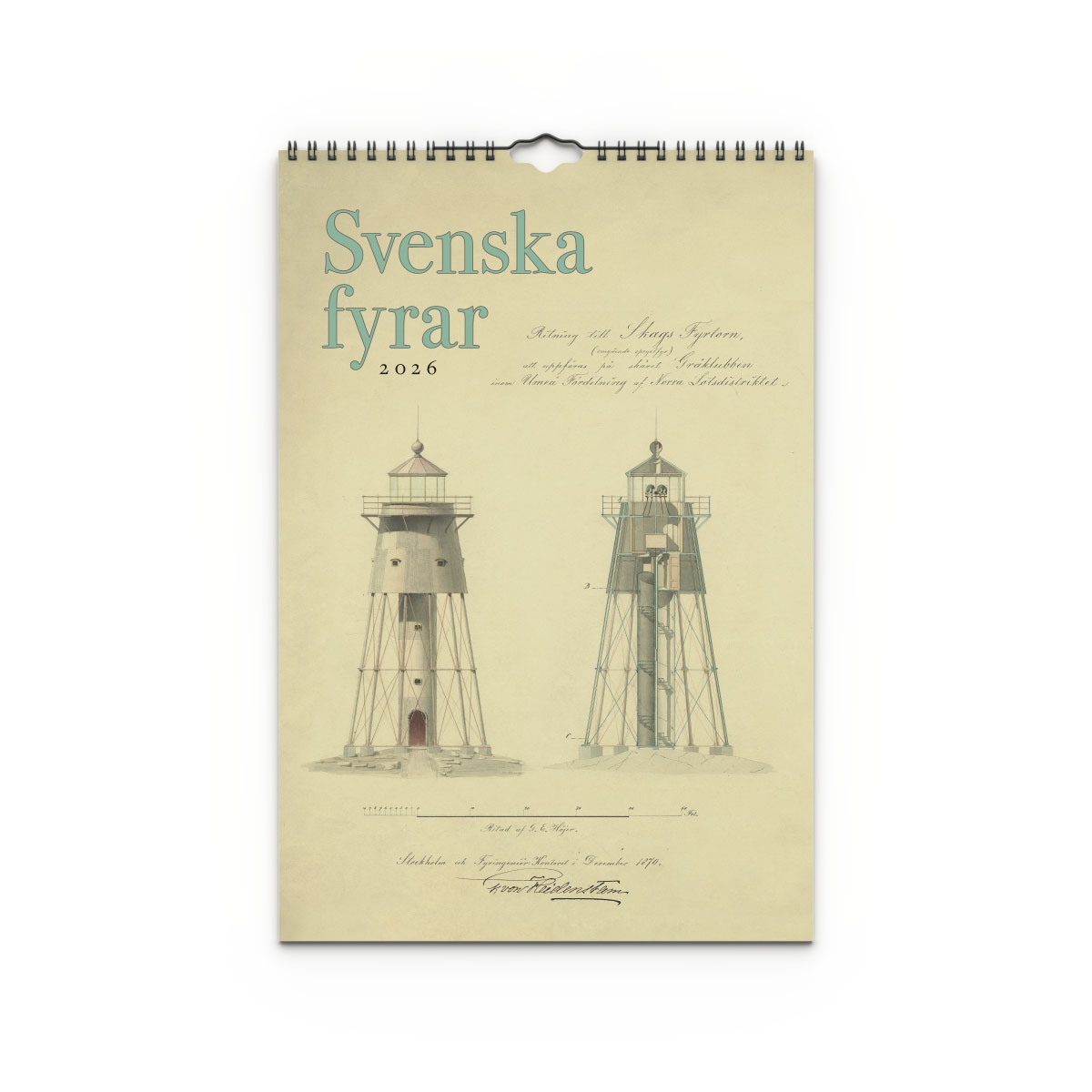 Väggkalender Svenska fyrar 2026 omslag