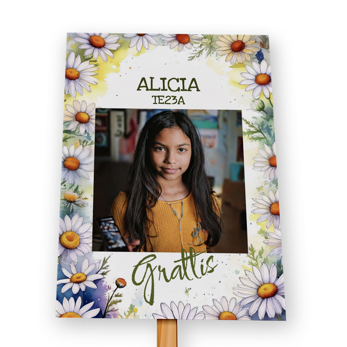 Studentplakat Akvarell Grön Grattis 2