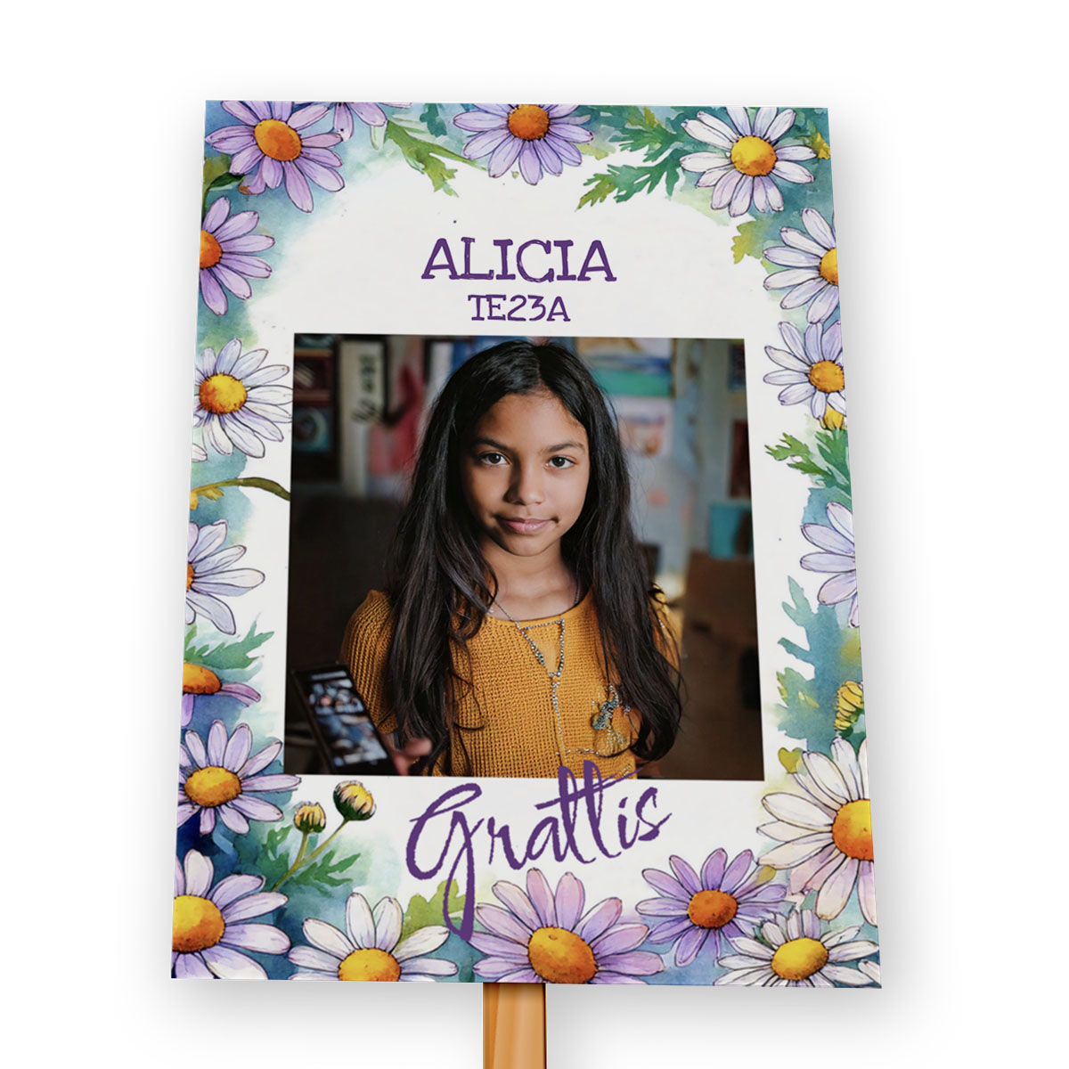 Studentplakat Akvarell Lila Grattis 2