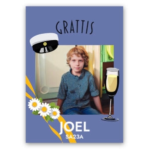 Studentplakat Grafisk Blå Grattis produkt