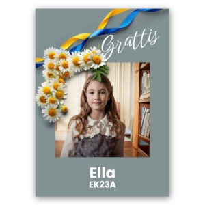 Studentskylt Kamomill Grå Grattis produkt