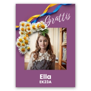 Studentskylt Kamomill Lila Grattis produkt