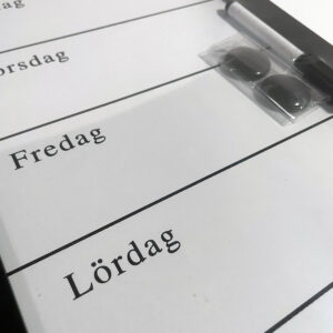 Veckoplanerare Whiteboard svart 3
