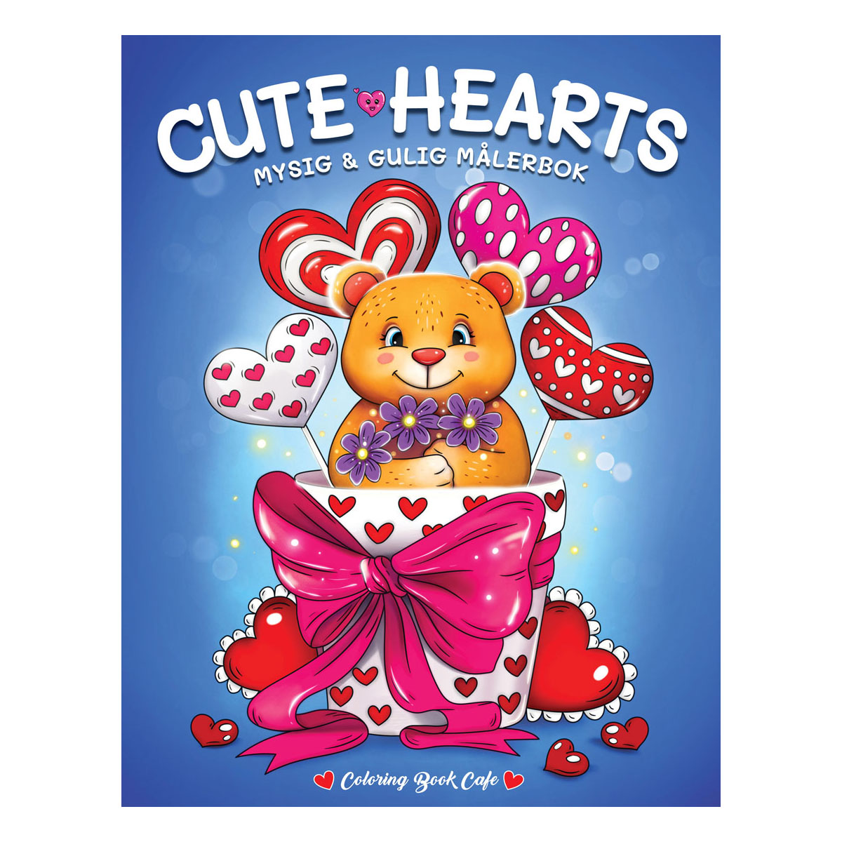 Cozy Målarbok Cute Hearts