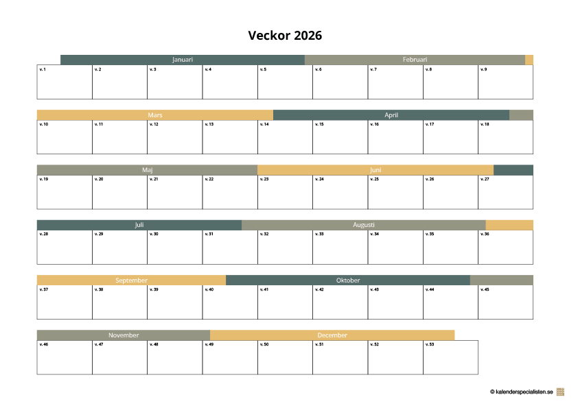 Veckor 2026 bild