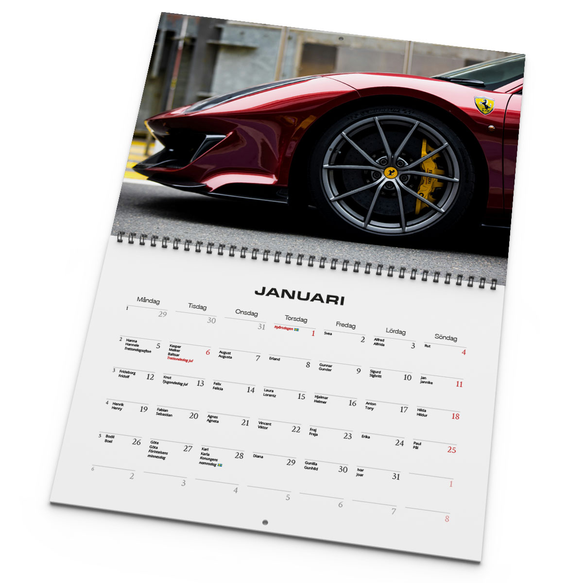 Väggkalender Ferrari 2026 uppslag