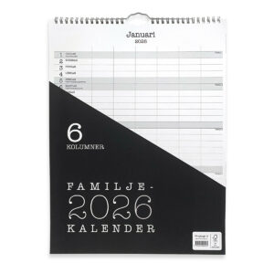 Familjekalender 6 kolumner 2026