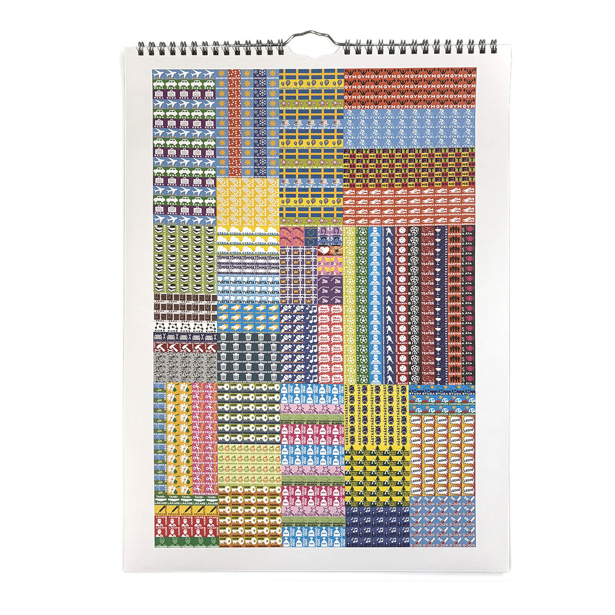 Familjekalender A3 med stickers 2026 stickersark