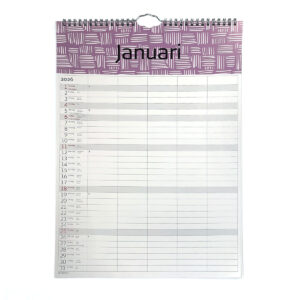 Familjekalender A3 med stickers 2026 uppslag