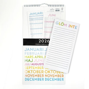 Familjekalender fem kolumner 2026